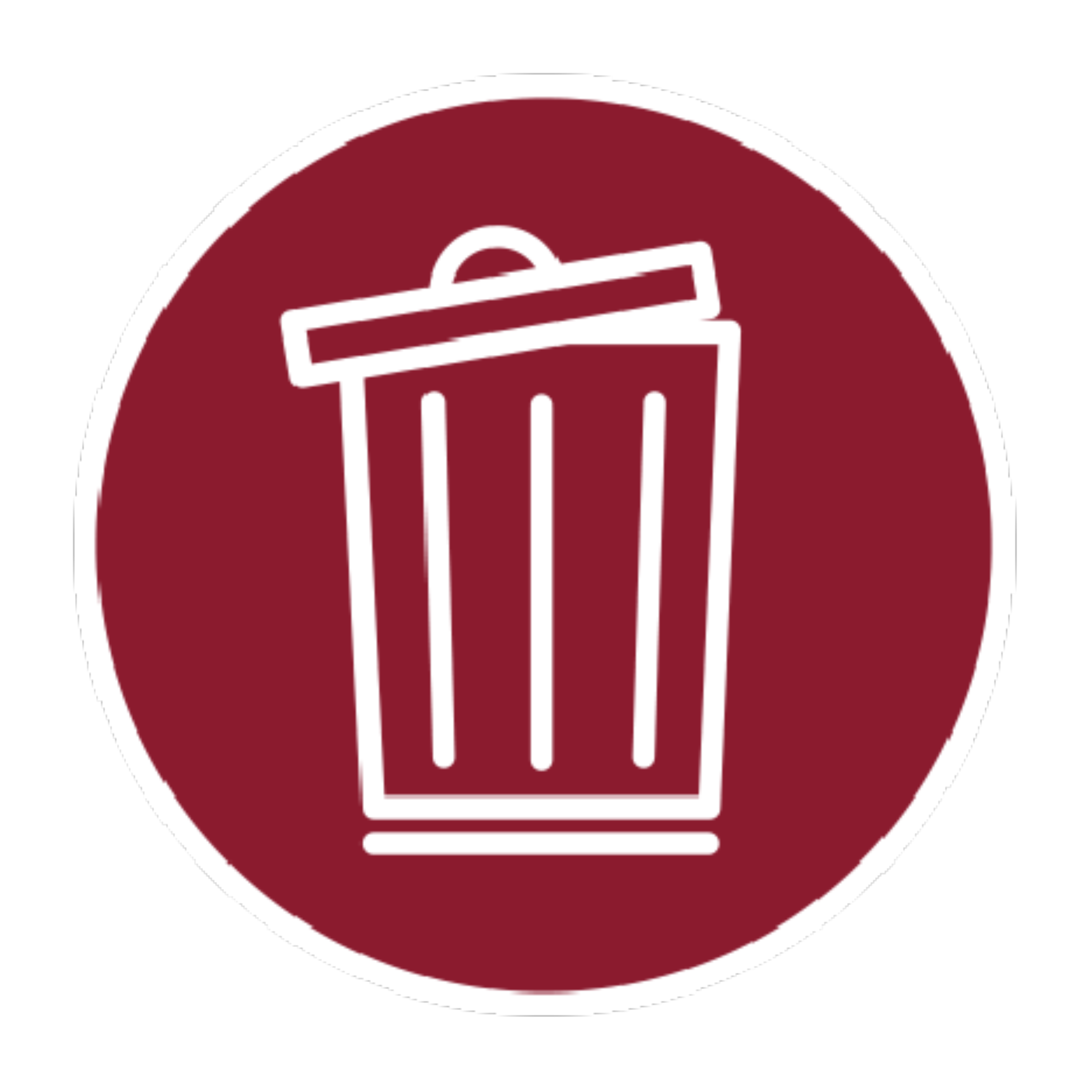 Dessin d’une poubelle avec le couvercle légèrement de travers