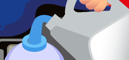 Remplissage du réservoir de liquide de refroidissement du moteur