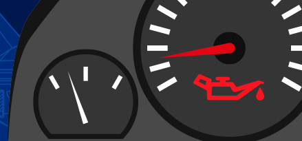 Bannière montrant un tableau de bord avec un voyant d'avertissement d'huile moteur