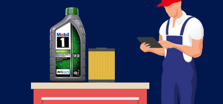 Bannière de changement de filtre à huile