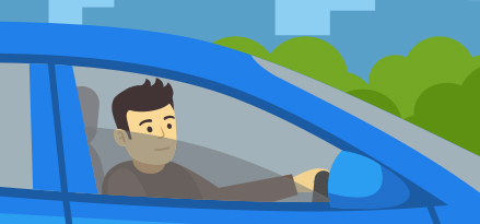 Quelqu'un conduisant une voiture avec la fenêtre à moitié ouverte