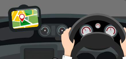 Une personne conduisant selon les indications de son application de navigation