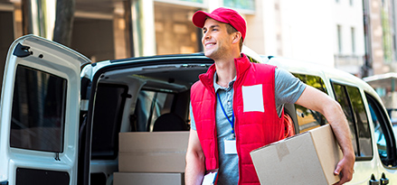 delivery man boxes