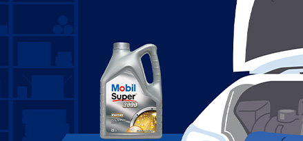 5W-40 est affiché dans le coffre de la voiture