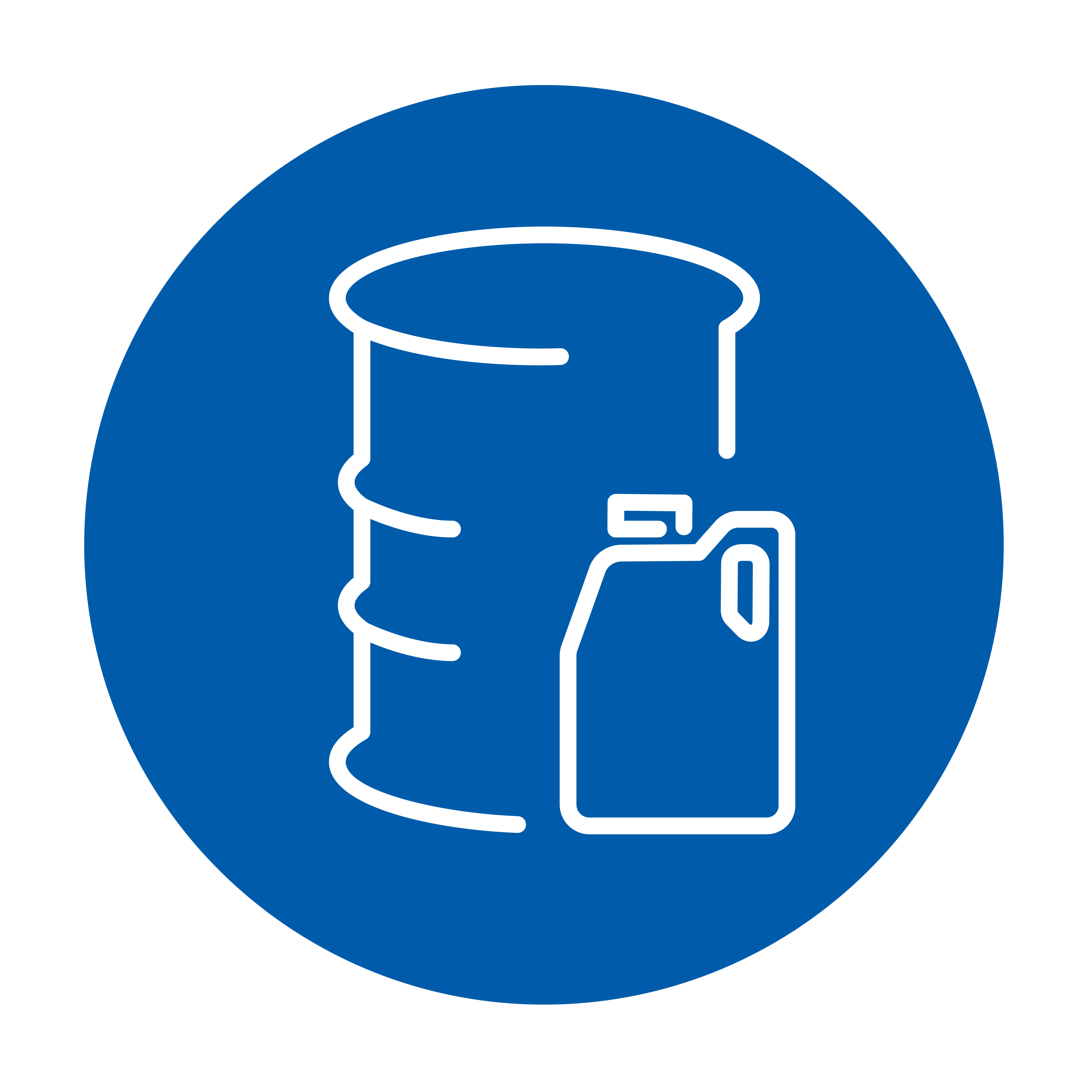 Illustration d’un fût placé derrière un bidon d’huile de 5 litres